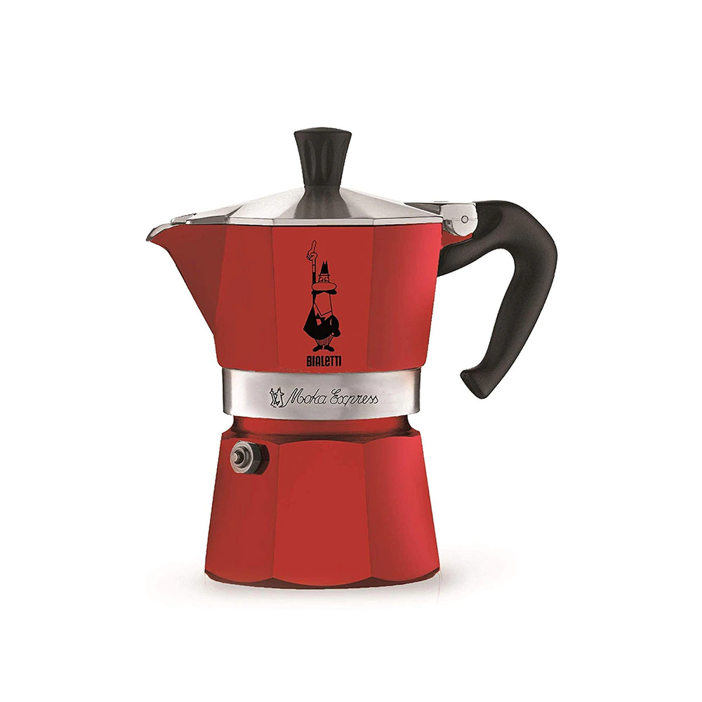 Bialetti Moka Express Coffee Maker 3 Cup, Red